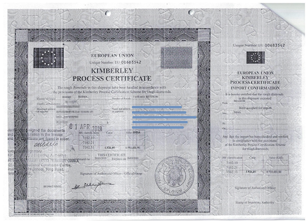 Kimberley Zertifikat